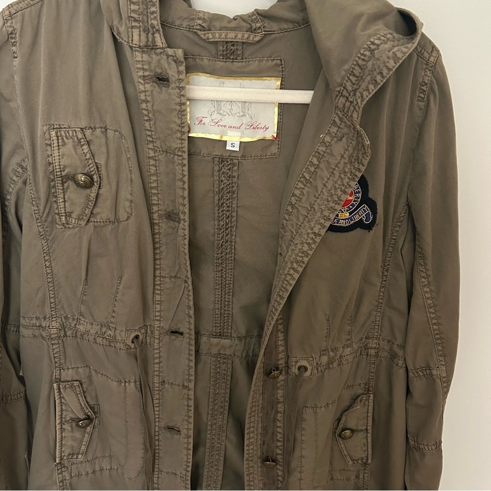 Johnny Was Longline Patchwork Green Utility Jacke… - image 2